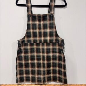 Vintage-Inspired SO Plaid Jumper Dress – Medium